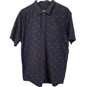 Classic Fit Polo Shirt Mens XL Blue Cotton Wolf Print Shirt Sleeve Athleisure